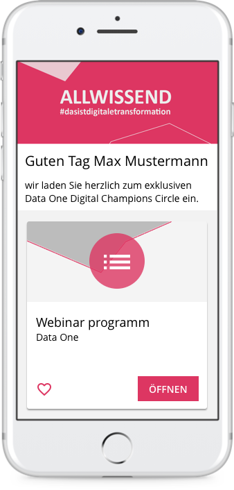 Data one leadmaske für Teilnhemer