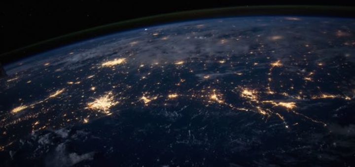 planet earth at night from space