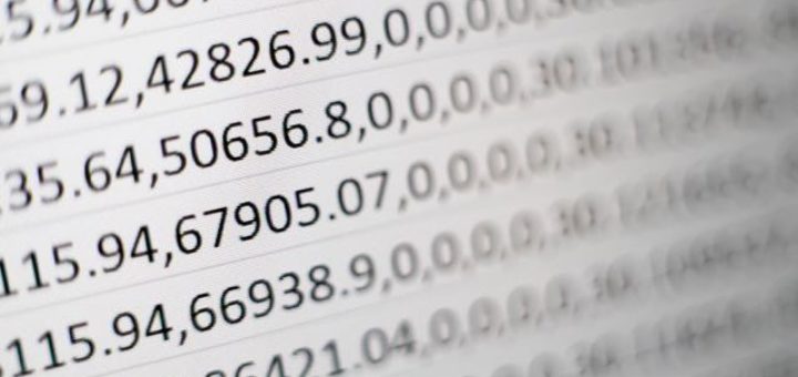 numbers on a computer screen