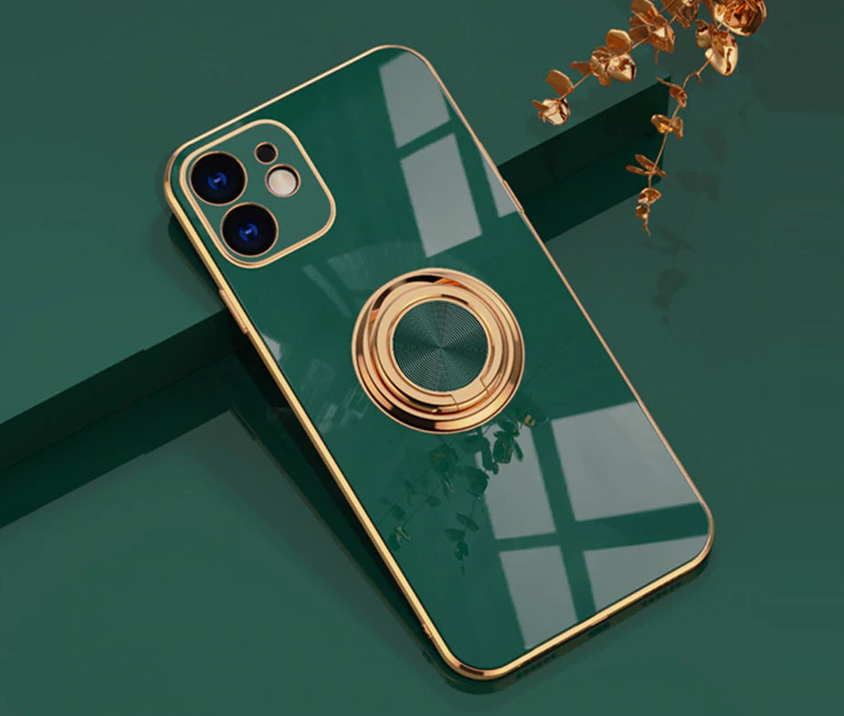Θήκη Retro Elegance Green Forest + Holder Metallic Ring iPhone 12