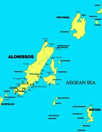 Alonissos map