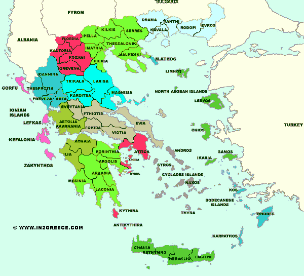 physical map of Greece Greece physical map