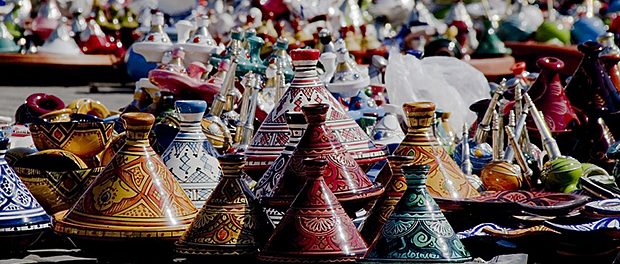 Meknes Colorful Tajine Pottery Morocco