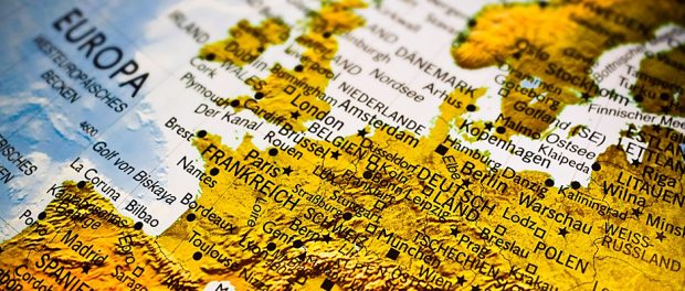Europa-Karte-Perspektive-Globus-Schärfentiefe