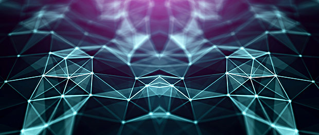 Polygonal space low poly background with triangles
