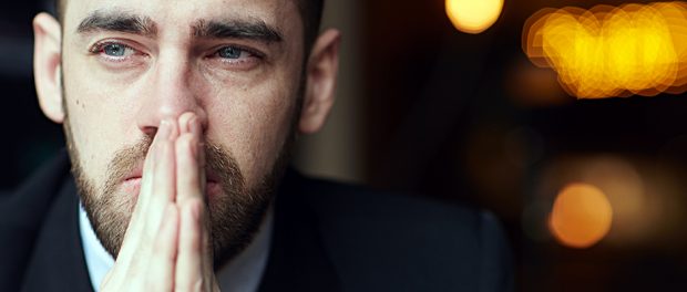 Troubled Bearded Businessman