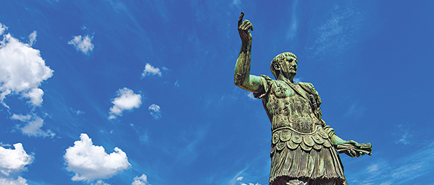 Emperor Trajan statue, in front of the Trajan's Markets. Rome, I