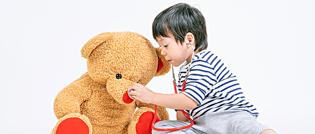 Kinder-teddy-Doktor-Gesundheitserziehung-Stethoskop