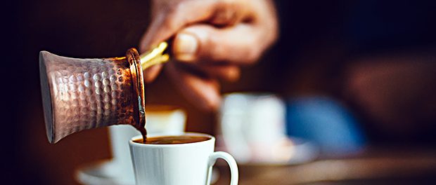 morning with turkish coffee brewing