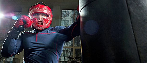 Boxing in gym