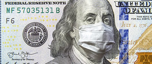 Globalisierung-Corona-Dollar-Maske