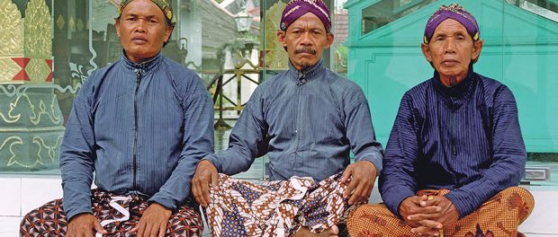 Indonesien-Muslime-Turbane-Wächter-Sultan-Java
