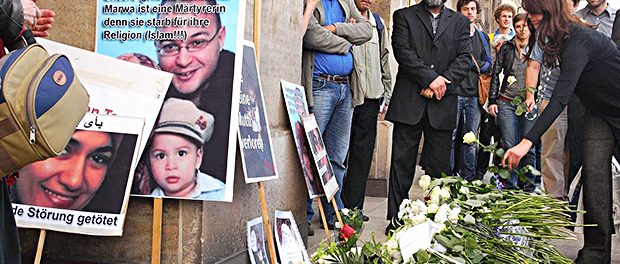Dresden-Marwa El Sherbini-Gedenken-Blumen