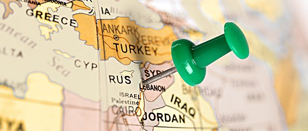 Location Lebanon. Green pin on the map.