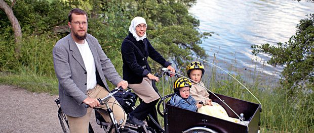 Konvertiten-Europäer-weiße Muslime-Dänemark-Familie