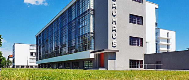 DESSAU, GERMANY - JUN 2019: Bauhaus sign
