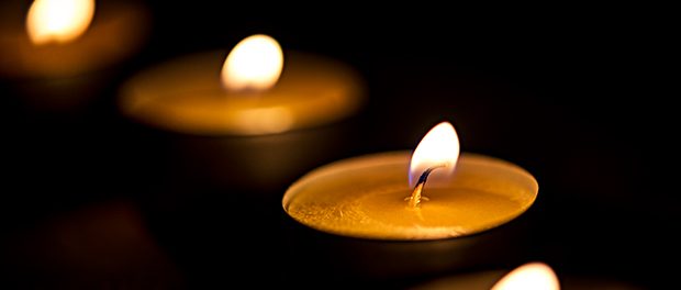 Candles glowing in the dark
