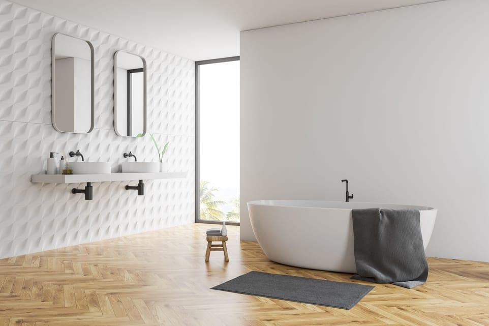hout kurk vloer badkamer