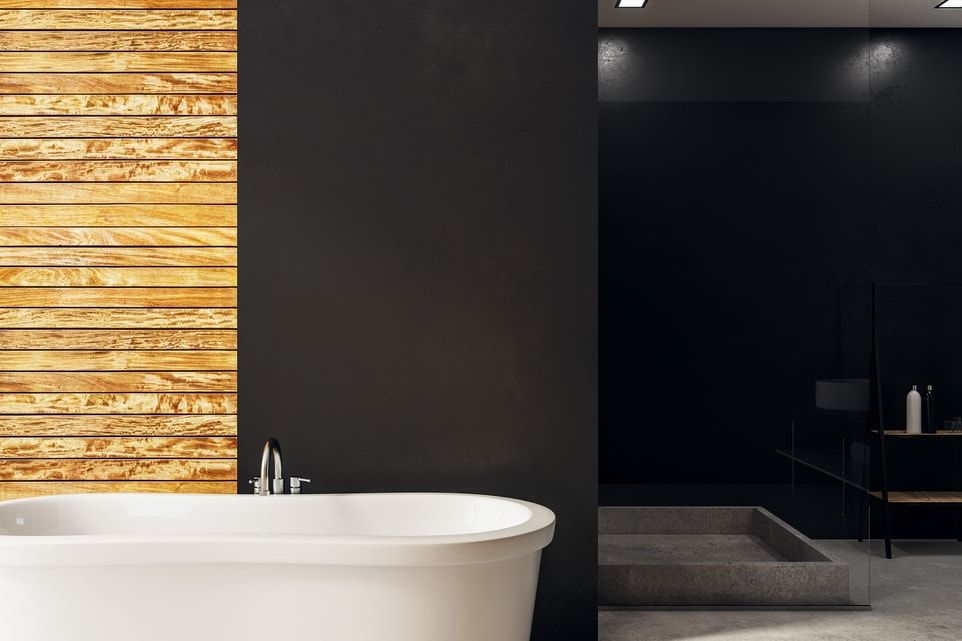 salle de bains noire