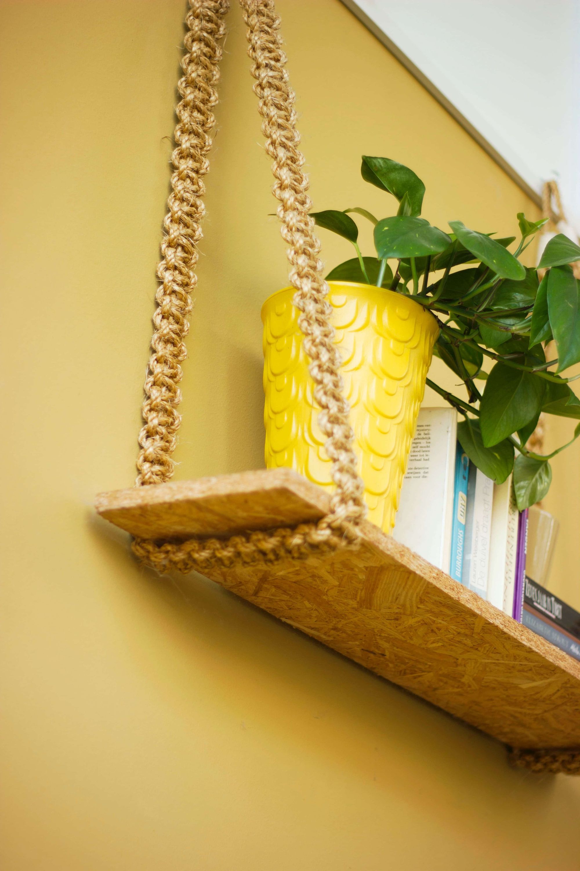 knutselen DIY rotan koord plankje triplex
