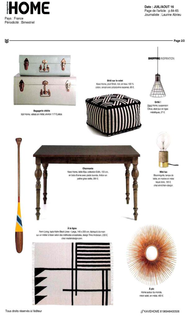 Kavehome dans HOME MAGAZINE