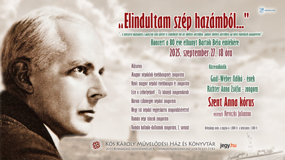 Koncert a 80 éve elhunyt Bartók Béla emlékére