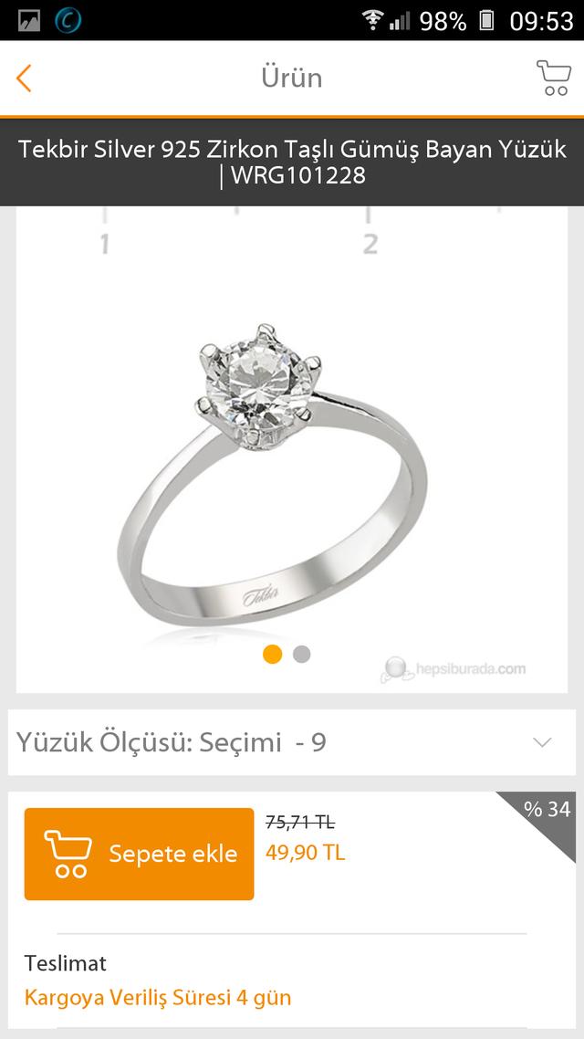 Kızlar, tek taş gümüş yüzük?
