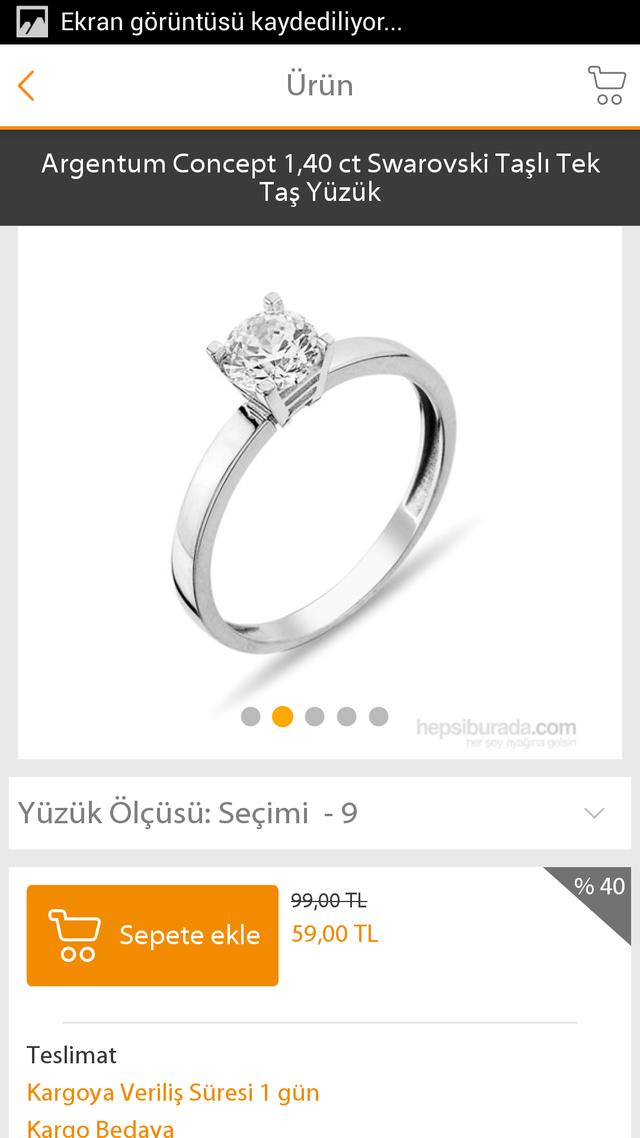 Tek taş gümüş yüzük ?