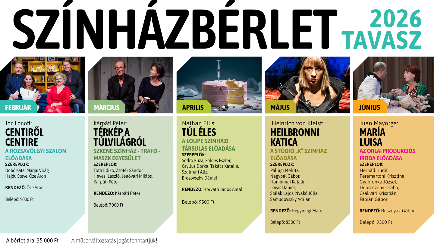 SZÍNHÁZBÉRLET 2026 TAVASZ–NYÁR