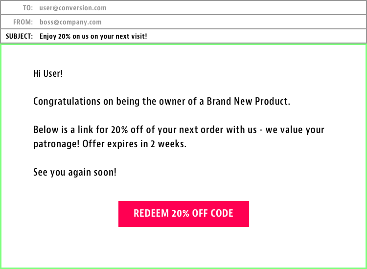 Post Purchase Discount for Small Business Customers