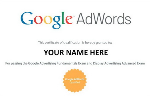 Marketing Certificate - Google AdWords Certification