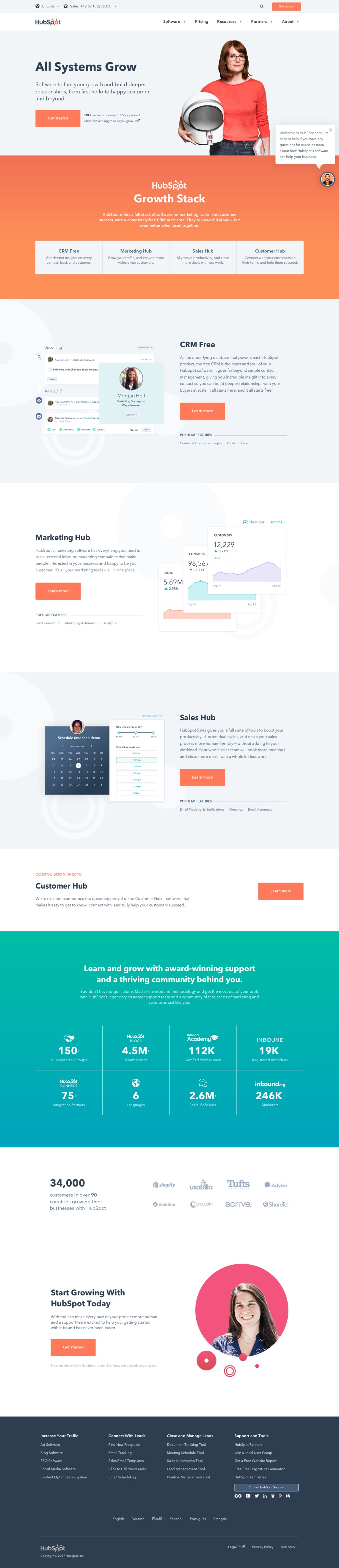 HubSpot Landbook the finest handpicked website inspirations