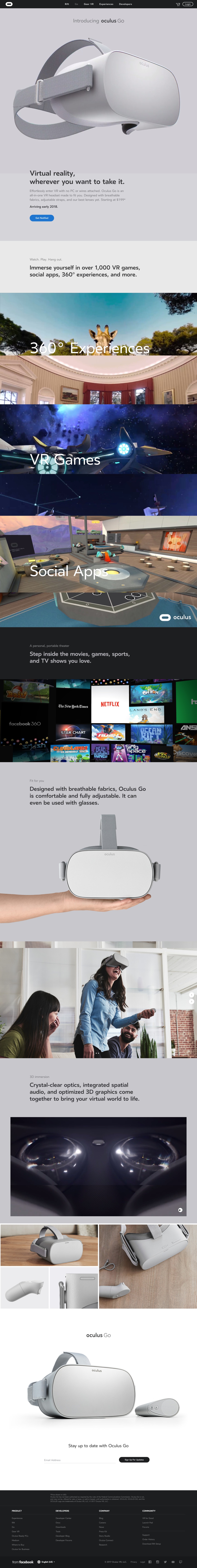 Introducing Oculus Go Land Book Website Design Inspiration Gallery