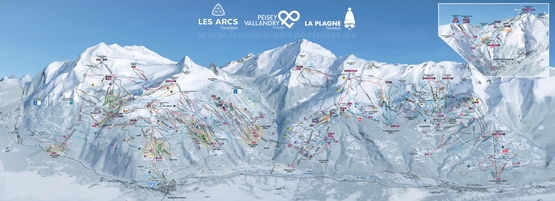 Paradiski Les Arcs, Pistenplan, Ferienwohnungen, Chalets, Hotels - Skireisen & Skiurlaub in Frankreich, französische Alpen.