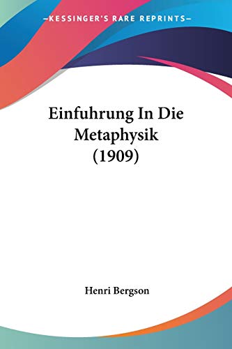 Einfuhrung In Die Metaphysik
