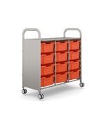 Sset0744010101 callero plus treble silver trolley 12 deep tropical orange trays pr side view