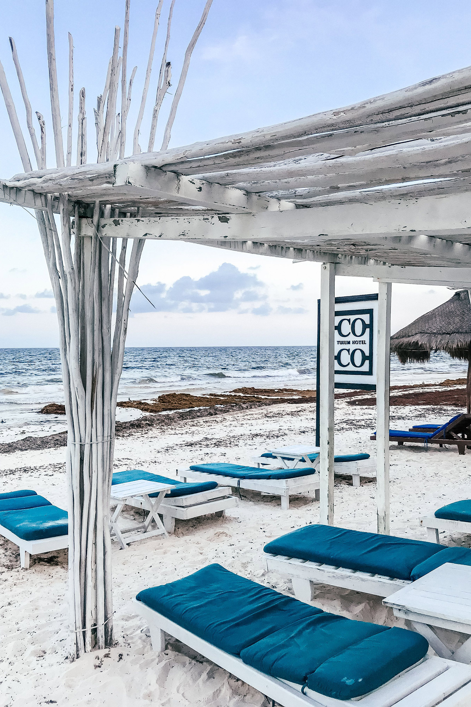 The zen zone is ideal for seclusion, serenity and connection with mother nature and stands closer to the Mayan sauna and the yoga deck, while the beach club zone offers the best beach vibes and is just a few feet away from the turquoise ocean and the famous Coco Beach Bar, where the social heart of the resort lies. - Image