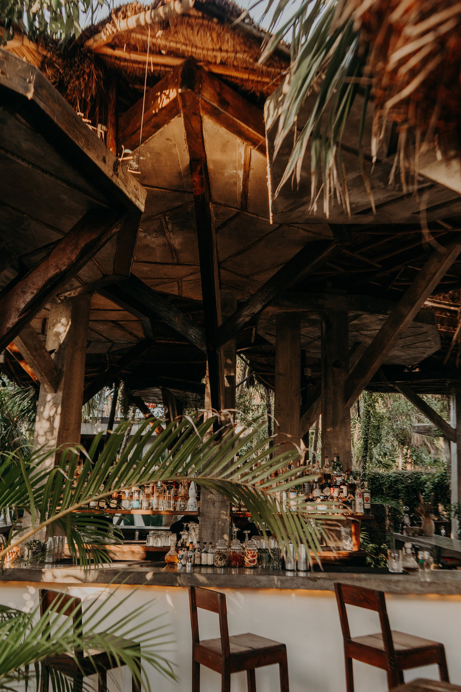 Nestled in the deep, lash jungle of Tulum, at the edge of the Sian Ka’an UNESCO World Heritage biosphere reserve, Wild pays tribute to the diverse landscape of the Caribbean with a hint of love for Mediterranean tastes. Its forward-thinking yet tropical design concept is highlighted by the large concrete pillars with their top cut into leave-shaped forms, creating an one-of-a-kind concrete forest. - Image