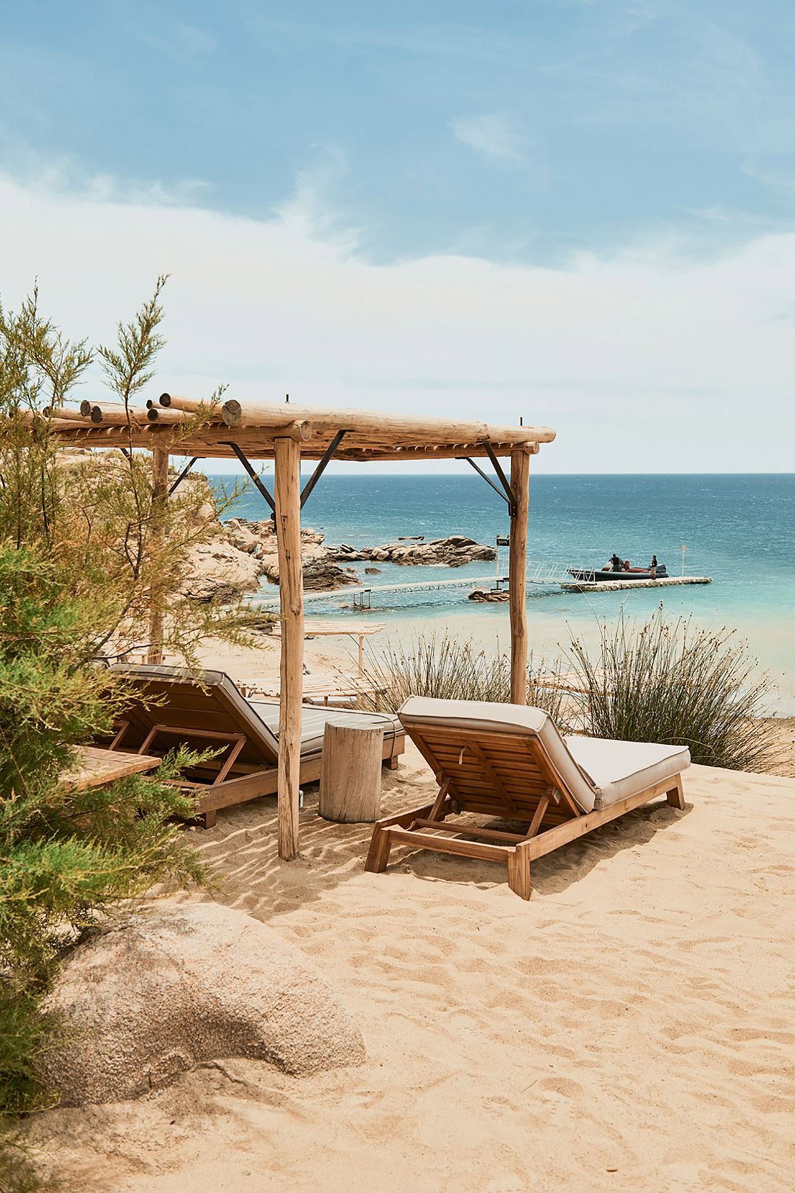 Consisting of a sandy beach, an open-plan restaurant, and a sunset beach, where the music rituals take place, Scorpios was created as a gathering place meant to host the artistic, spiritual, and social life of its community. - Image