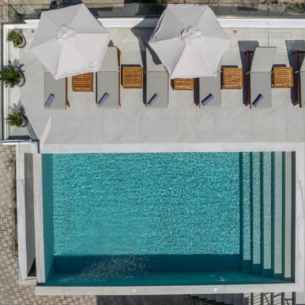 Infinity pool with panoramic sea views