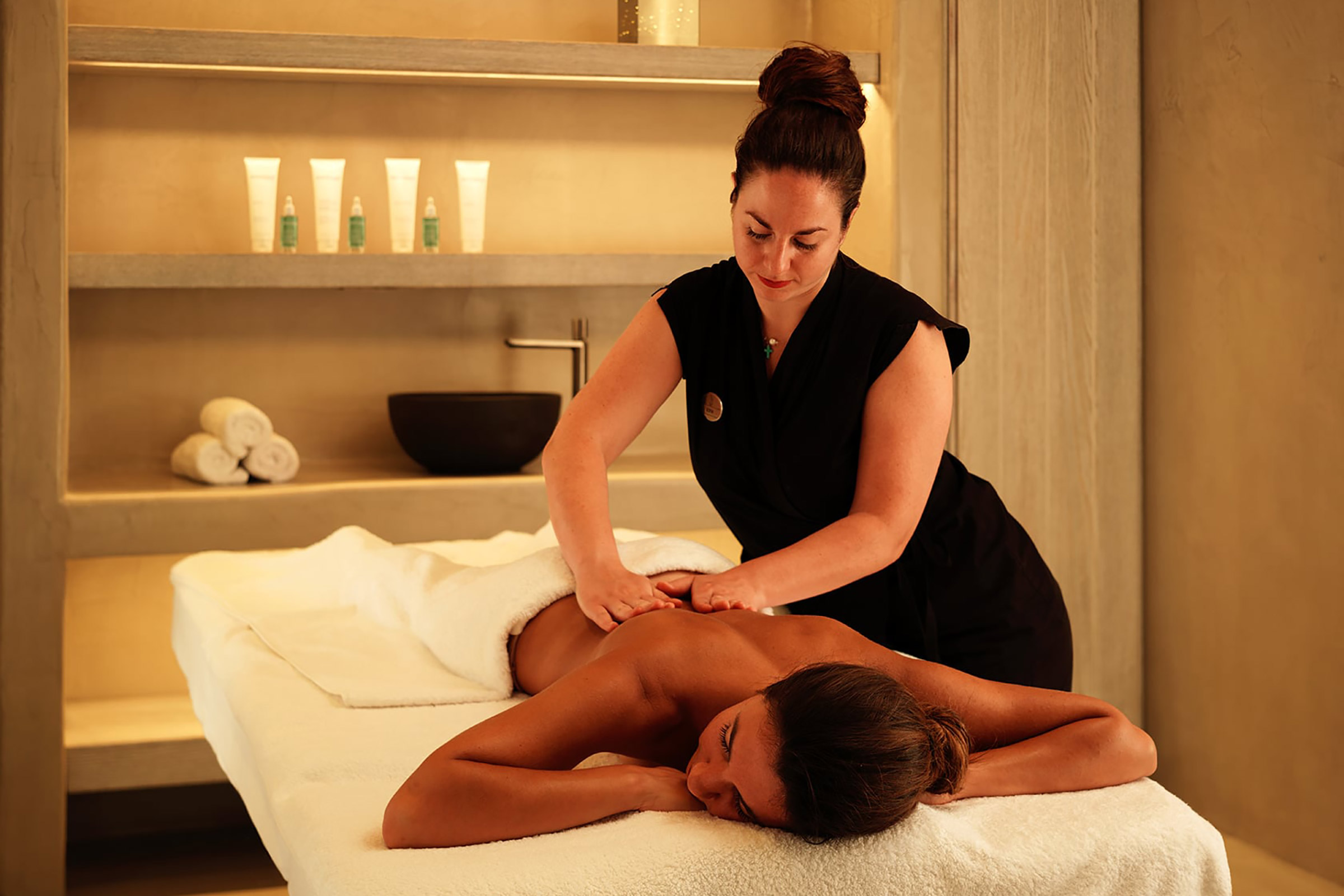 Indulgence and serenity cohabit peacefully at the Mykonos Riviera Oqua Spa. Inspired by the character and lifestyle of the island of the winds, the spa’s thoughtful amenities bring together a mix of sophisticated luxury and carefree pleasures - Secondary Image