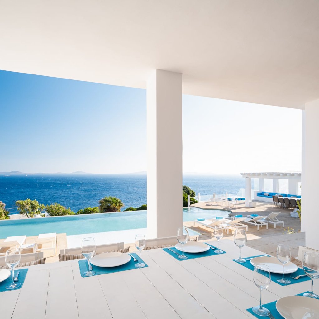 Veranda with dining and lounge seating