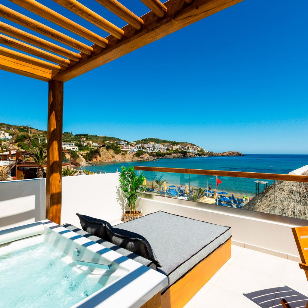 Nostos Beach Boutique Hotel is located at Bali, a small seaside village!