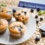 Heerlijke muffins laag in koolhydraten gemaakt van amandelmeel, roomkaas en blauwe bessen.