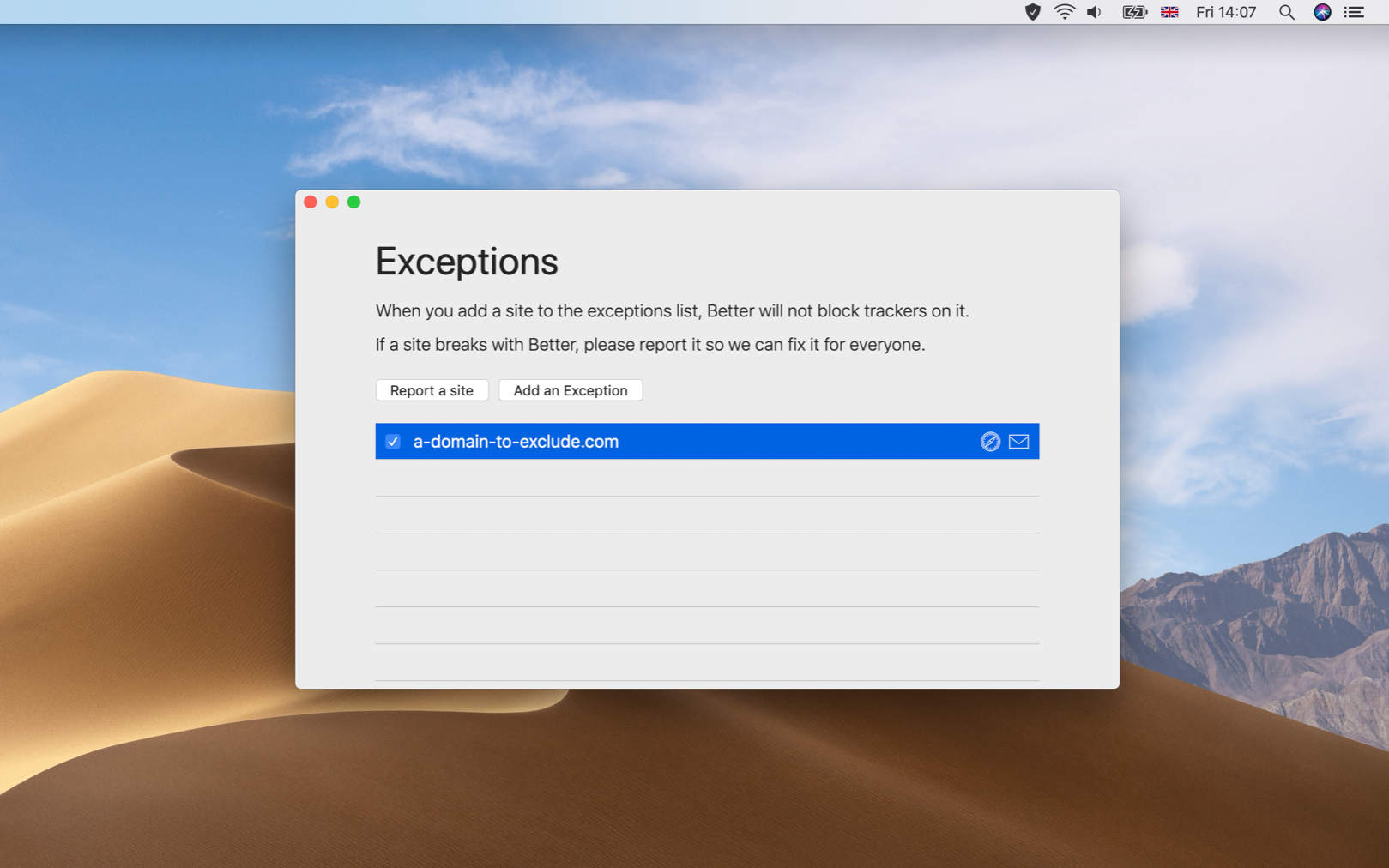 Exception when other. Exception when other