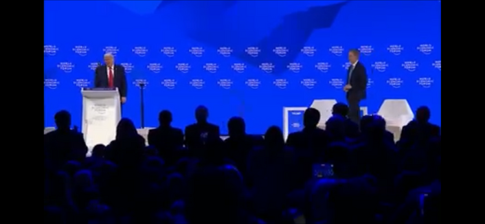 Shitmuffins at Davos giving Trump a standing ovation.