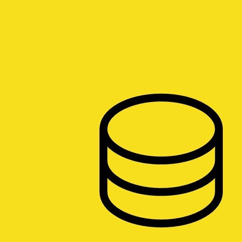 JavaScript Database (JSDB) logo: it’s the common flowchart symbol for a database (stacked cylinders based on the disk packs used in early computing) on the lower right-hand corner of a yellow background. The yellow is the colour of the JavaScript icon and the location of the database symbol matches where the JS letters are on the JavaScript logo.