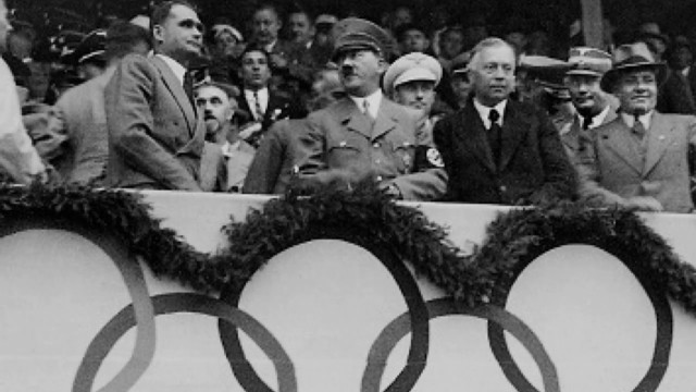 Hitler hosting the 1936 Olympics.