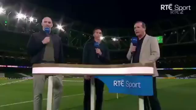 Video of sports commentators discussing recent protests at football games in Ireland against Ireland’s upcoming match with Israel, which people opposed to Israel’s ongoing genocide in Palestine want boycotted/cancelled.