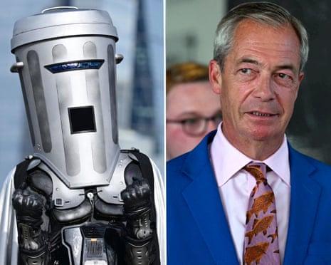 Count Binface (independent space warrior) and Nigel Farage (cunt).
